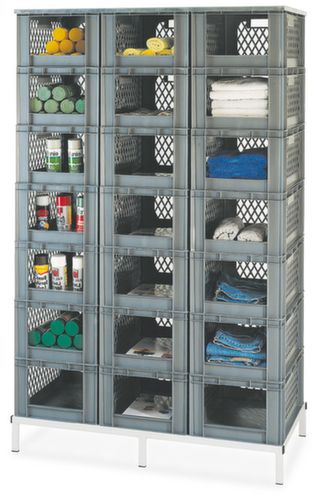 Euronorm-Stapelbehälter mit offener Stirnseite, grau, Inhalt 51 l