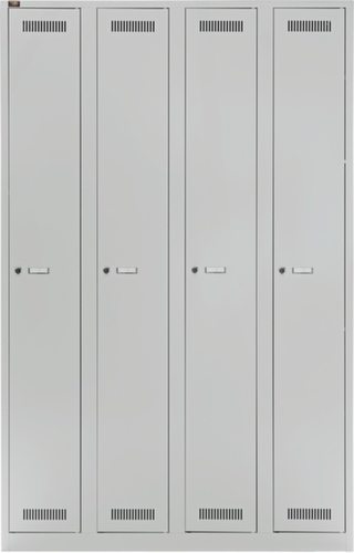 Bisley Garderobenschrank Light lichtgrau mit 4 Abteilen