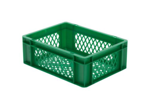 Euronorm-Stapelbehälter Wände + Boden durchbrochen, grün, Inhalt 13 l