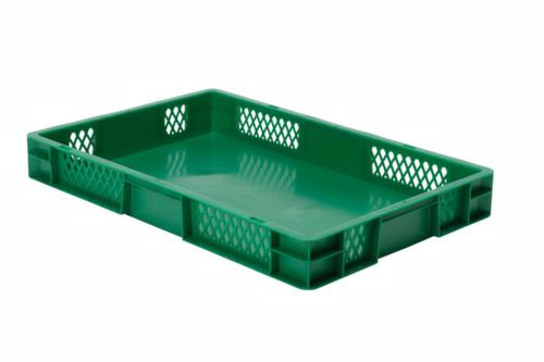 Euronorm-Stapelbehälter Wände durchbrochen, grün, Inhalt 14,5 l