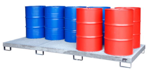 Auffangwanne mit Gitterrost, für 10 x 200-Liter-Fass