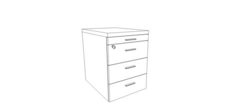 Quadrifoglio Rollcontainer T45 mit Materialauszug, 3 Schublade(n), Ulme/weiß