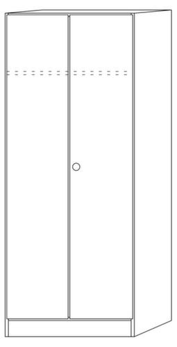 Büro-Flügeltürenschrank Chef mit Garderobe, weiß/weiß