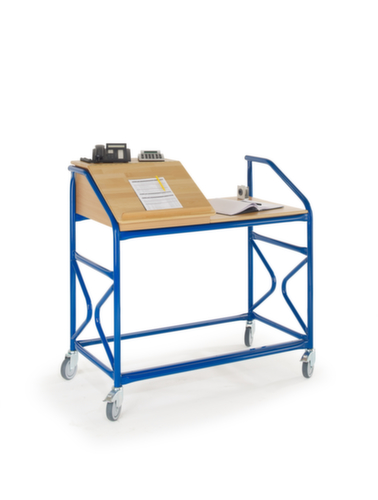 Rollcart Mobiles Pult, RAL5010 Enzianblau