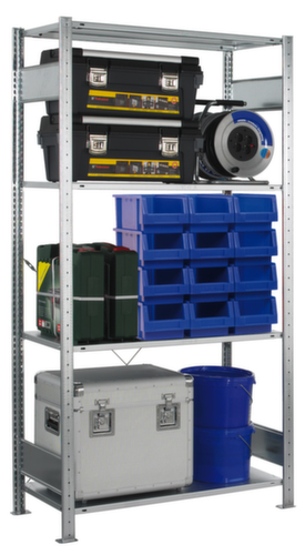 SCHULTE Lager-Steckregal MULTIplus-Set Anbaufeld, Höhe x Breite x Tiefe 2000 x 1000 x 500 mm, 4 Böden