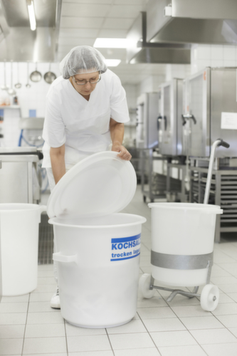 Tonne lebensmittelgeeignet, naturweiss, 40 l, rund