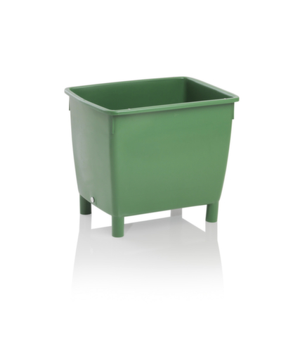 Unterfahrbarer Rechteckbehälter lichtundurchlässig, Inhalt 210 l, grün, 4 Füße