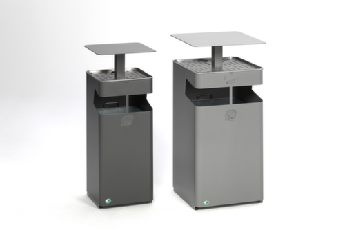 Kombiascher mit Dach, silber