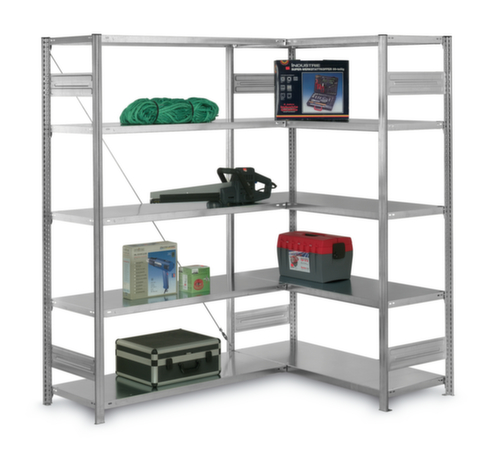 hofe System-Steckregal in Standard Bauart, Höhe x Breite x Tiefe 3000 x 1360 x 435 mm, 7 Böden