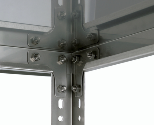 hofe Edelstahl-Regal, Höhe x Breite x Tiefe 2000 x 1000 x 800 mm, 5 Böden