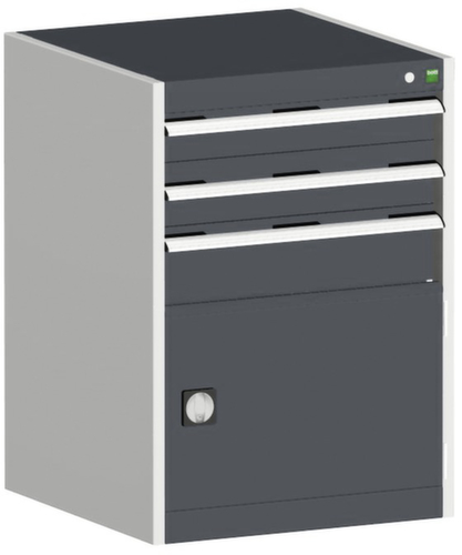 bott Schubladenschrank cubio Grundfläche 650x525 mm, 3 Schublade(n), RAL7035 Lichtgrau/RAL7016 Anthrazitgrau
