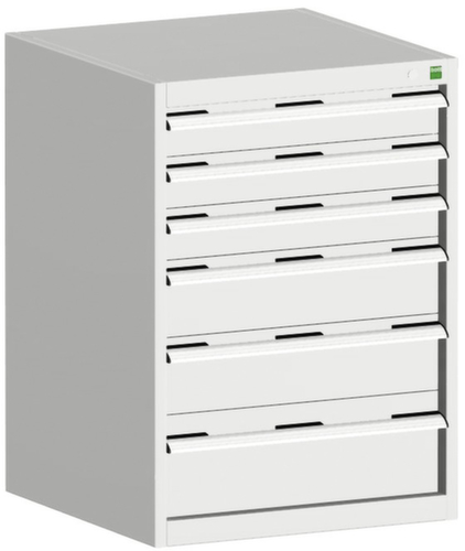 bott Schubladenschrank cubio Grundfläche 650x525 mm, 6 Schublade(n), RAL7035 Lichtgrau/RAL7035 Lichtgrau