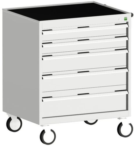bott Fahrbarer Schubladenschrank cubio, 5 Schublade(n), RAL7035 Lichtgrau/RAL7035 Lichtgrau