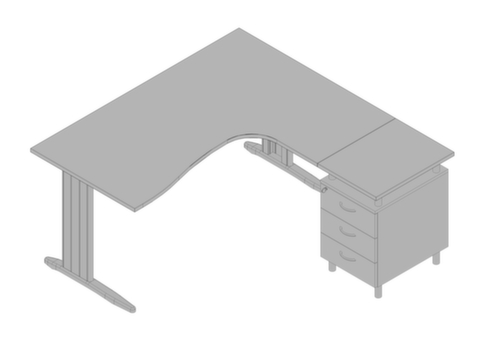 Quadrifoglio Büro-Set Practika mit 1 Schreibtisch, 1 Standcontainer
