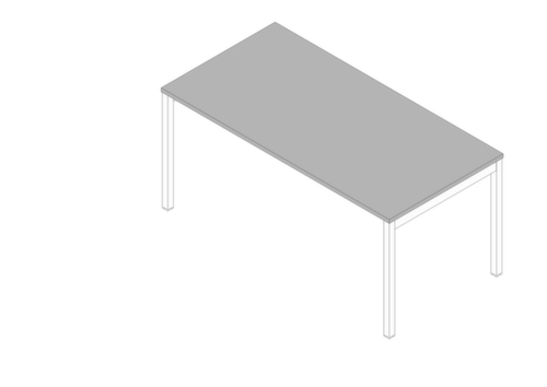 Quadrifoglio Schreibtisch Practika mit 4-Fußgestell, Breite x Tiefe 1600 x 800 mm, Platte grau