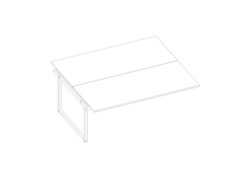 Quadrifoglio Anbautisch Practika für Benchtisch mit Kufengestell, Breite x Tiefe 1800 x 1600 mm, Platte weiß