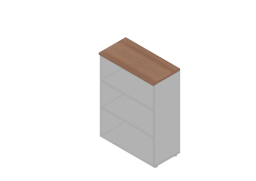 Quadrifoglio Büroregal Practika, Breite 900 mm, 3 OH, alu/Nuss