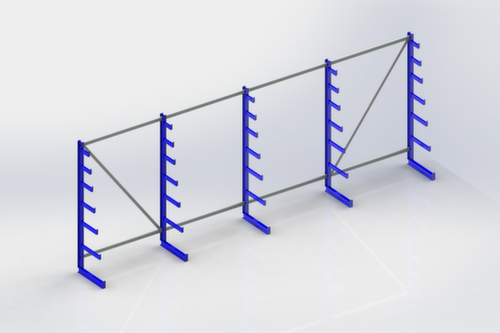 META Universal-Kragarmregal Atlas ST, einseitig, Höhe 2000 mm, 7 Ebenen