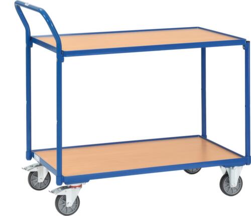 fetra Leicher Tischwagen Holzböden mit Rand 1000x600 mm, Traglast 300 kg, 2 Etagen
