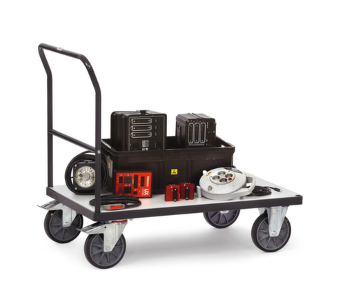 fetra ESD-Schiebebügelwagen, Traglast 600 kg, Ladefläche 1000 x 700 mm