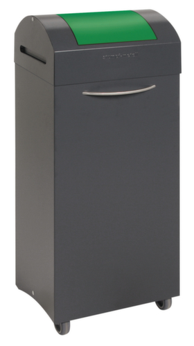 stumpf fahrbarer Wertstoffbehälter, 75 l, RAL7016 Anthrazitgrau, Deckel grün