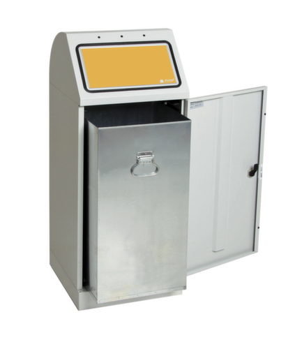 stumpf Wertstoffsammler Flex M mit großem Einwurf, 70 l, RAL7035 Lichtgrau, Deckel RAL1003 Signalgelb