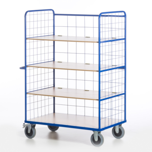 Rollcart Etagenwagen mit klappbaren Böden, Traglast 600 kg, 4 Etagen