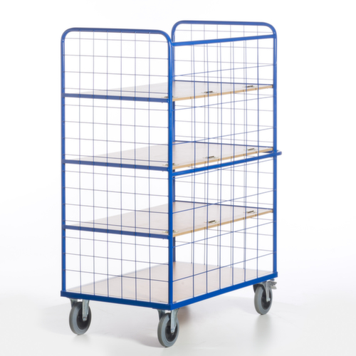 Rollcart Etagenwagen mit klappbaren Böden, Traglast 600 kg, 4 Etagen