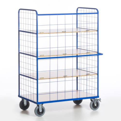 Rollcart Etagenwagen mit klappbaren Böden, Traglast 600 kg, 4 Etagen