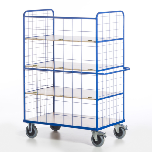 Rollcart Etagenwagen mit klappbaren Böden, Traglast 600 kg, 4 Etagen