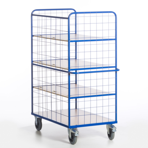 Rollcart Etagenwagen mit klappbaren Böden, Traglast 600 kg, 4 Etagen