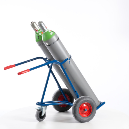 Rollcart Flaschenkarre mit Stützrad, für 2x40/50 l Flasche, Luft-Bereifung