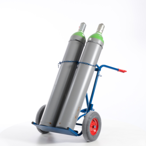 Rollcart Flaschenkarre mit Stützrad, für 2x40/50 l Flasche, Luft-Bereifung