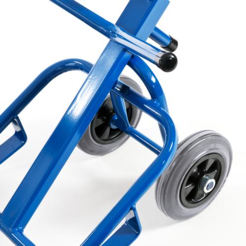 Rollcart Fasskarre mit Stützrädern, Traglast 250 kg, Luft-Bereifung
