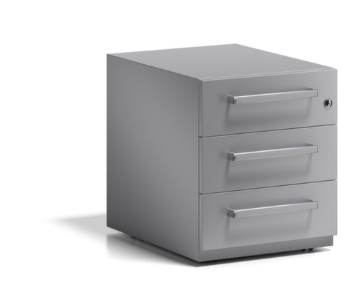 Bisley Rollcontainer Note, 3 Schublade(n), silber/silber