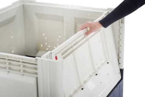 Klappbare Palettenbox High Cube mit Klappe, 4 Füße, Länge x Breite 1200 x 1000 mm