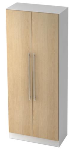 Flügeltürenschrank Sina, 5 Ordnerhöhen, weiß/Eiche