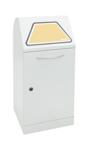 stumpf Nicht brennbarer Wertstoffbehälter Modul-Vario 60 mit selbstschließender Einwurfklappe, 60 l, lichtgrau, Deckel lichtgrau