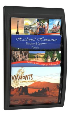 Paperflow Wandprospekthalter Quick Fit, 4 Ablagen, Gestell schwarz