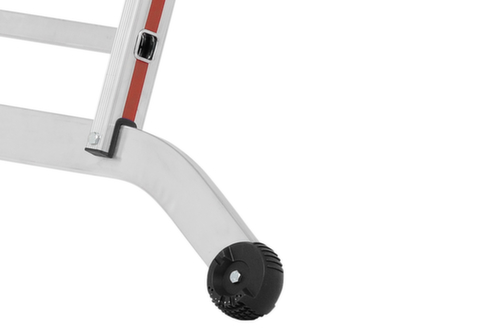 Hymer Dreiteilige Mehrzweck-Teleskopleiter SC 60, 3 x 10 rutschsicher profilierte Sprossen