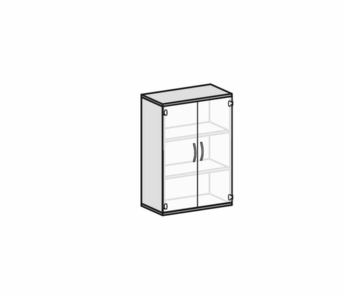 Gera Glastürenschrank Pro, 3 Ordnerhöhen