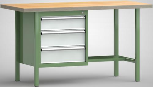 KLW Lutz Werkbank mit Multiplexplatte, 3 Schubladen, 1/2 Ablageboden