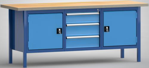 KLW Lutz Werkbank mit Multiplexplatte, 3 Schubladen, 2 Schränke