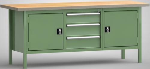 KLW Lutz Werkbank mit Multiplexplatte, 3 Schubladen, 2 Schränke