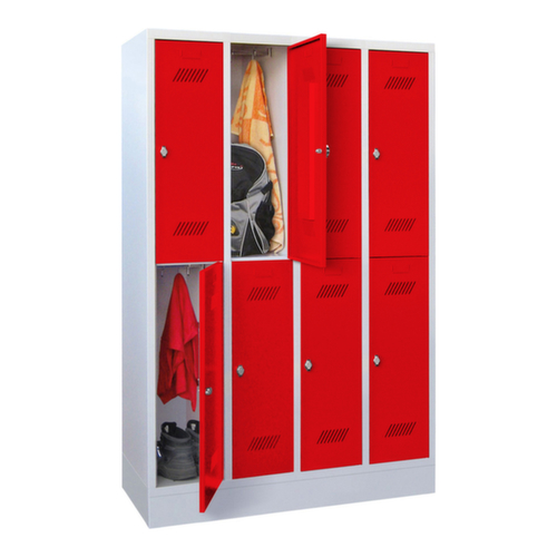 PAVOY Doppelstöckiger Garderobenschrank Basis mit 4x2 Abteilen, Abteilbreite 300 mm