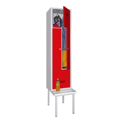PAVOY Z-Garderobenschrank Basis mit Sitzbank + 2 Abteile, Abteilbreite 400 mm