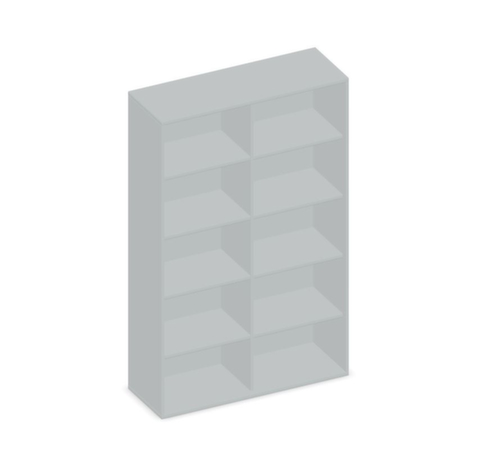 Gera Büroregal Pro mit Rückwand, Breite 1200 mm, 5 OH