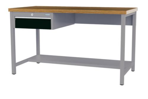 Bedrunka + Hirth Werkbank mit Buche-Massivholzplatte Gestell in vielen Farben, 1 Schublade, 1/2 Ablageboden