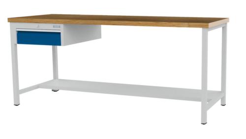 Bedrunka + Hirth Werkbank mit Buche-Massivholzplatte Gestell in vielen Farben, 1 Schublade, 1/2 Ablageboden