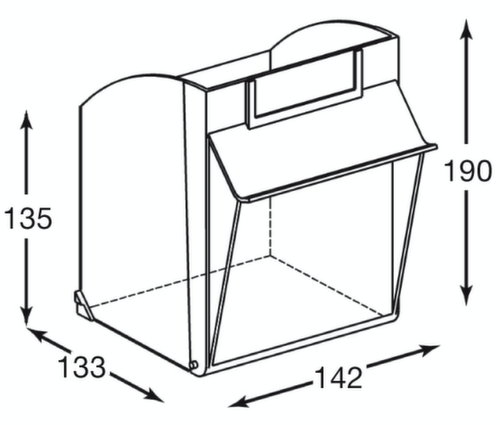 Magazinschrank mit Klappkästen, 31 Kästen, transparent
